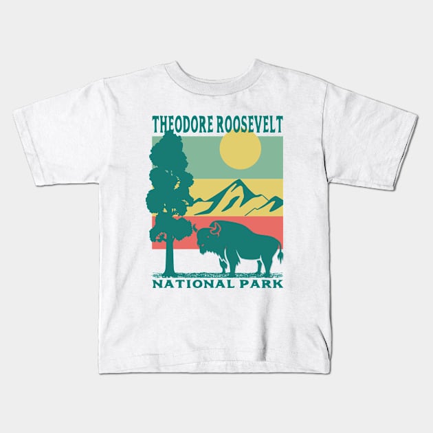 Theodore Roosevelt National Park Kids T-Shirt by HomeSpirit